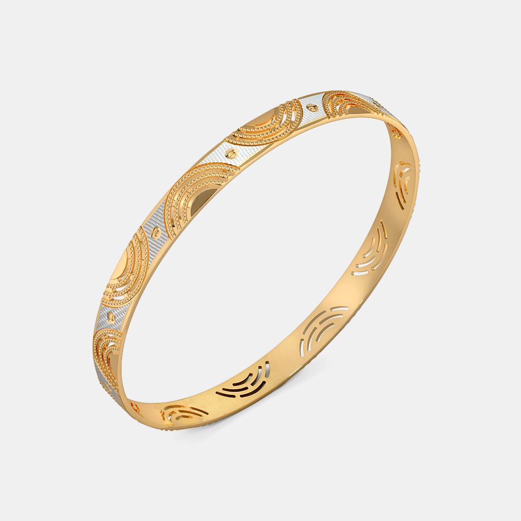 Gold bangles bluestone top