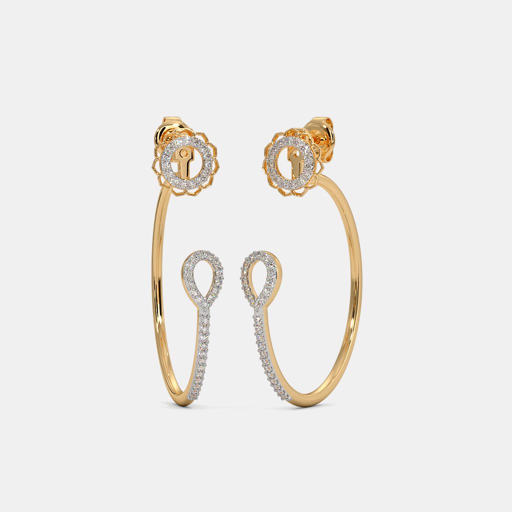 Buy Cz Front Back Earring With Rhodium Plating 408891  Kanhai Jewels