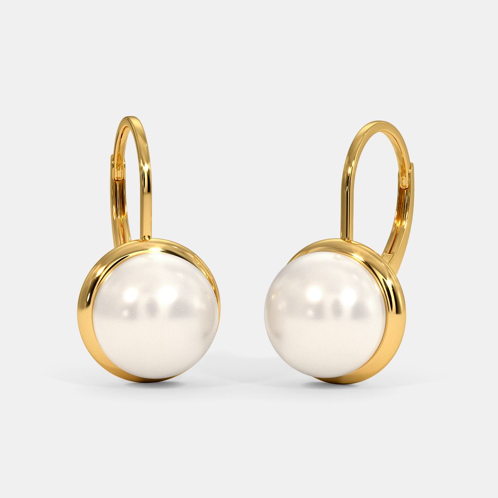 Top 78+ white gold pearl hoop earrings
