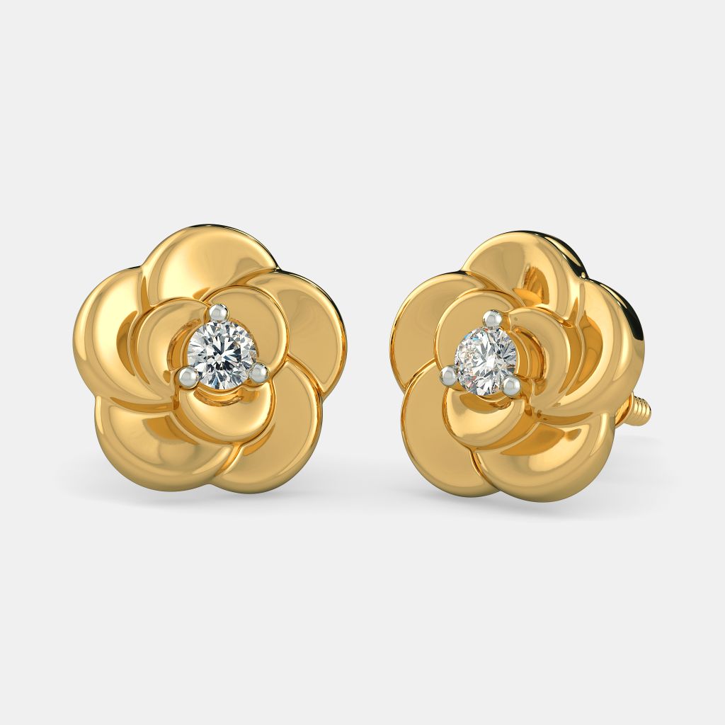 Buy Flower Girl Gift Earrings Gold Gold Flower Stud Earrings Online in  India  Etsy