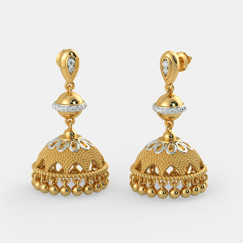 Earring Earrings Jhumki Jhumka Jhumkhas Gold Jhumka ZEWAAR Allure Char   Zewaarin