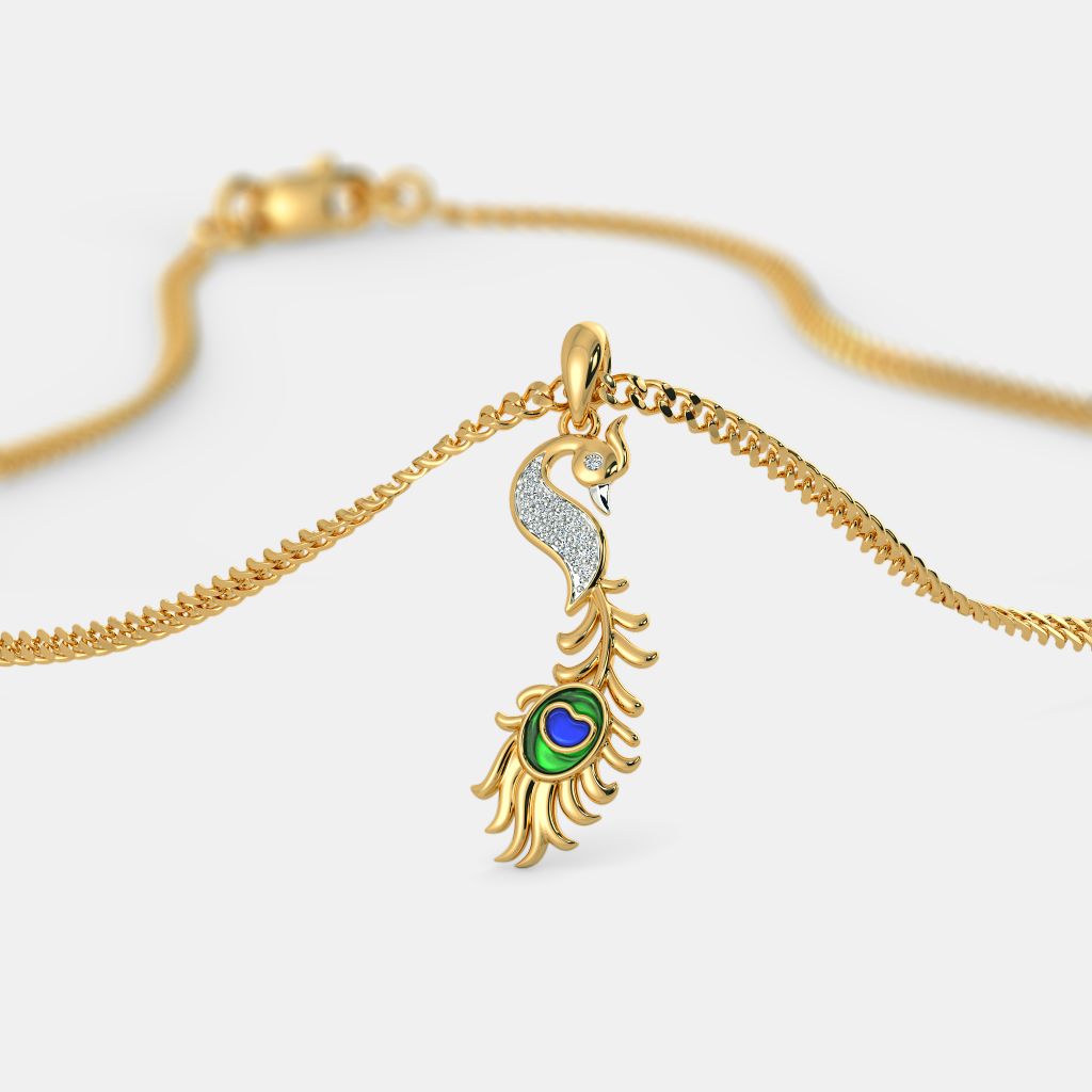 Feather discount gold pendant