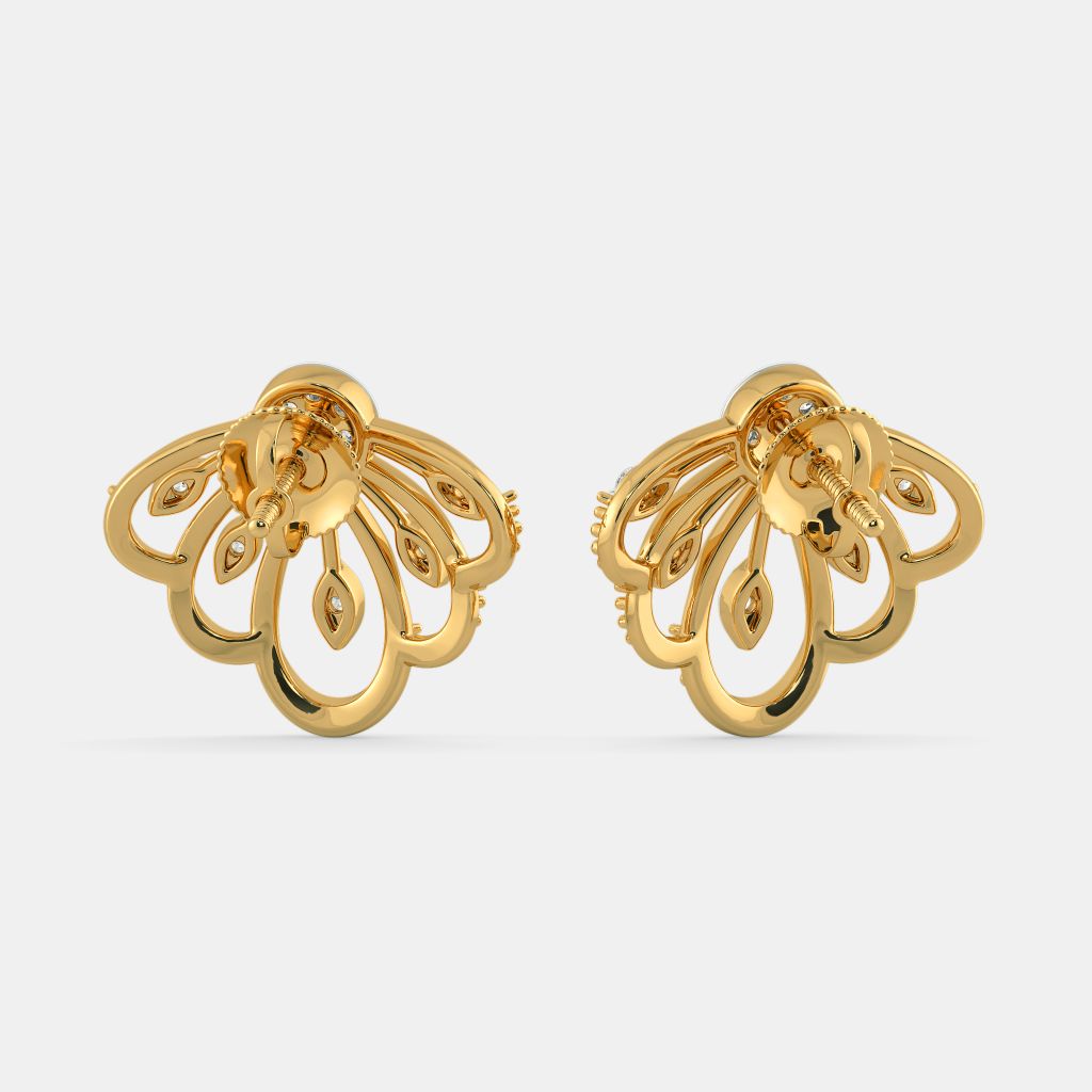 Flower Malabar Gold Stud Earrings Buy Malabar Gold And Diamonds