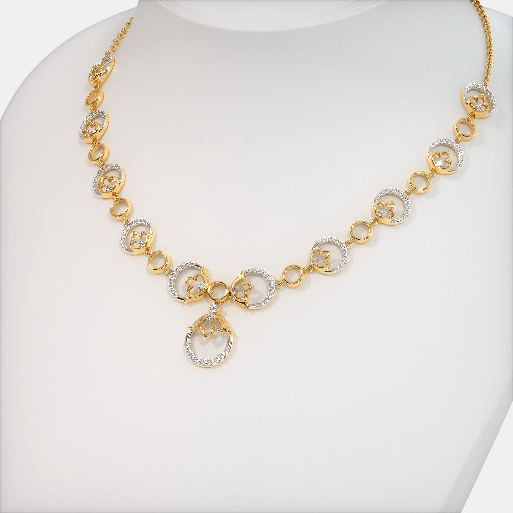 Blue stone necklace in gold shop