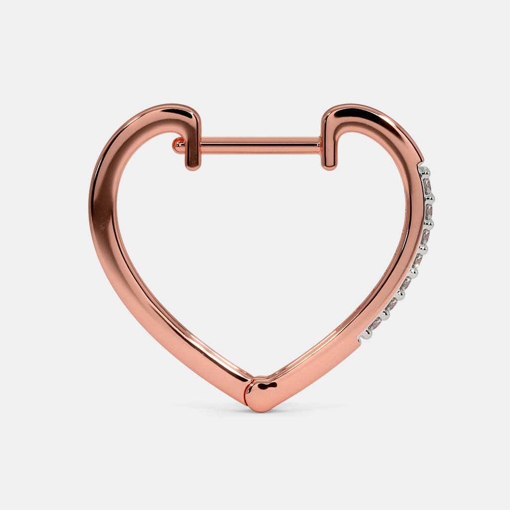 Carlton London Rose Gold Plated Heart CZ Hoop Earring For Women  Carlton  London Online