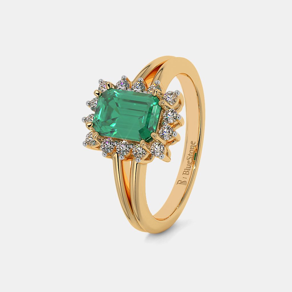 Emerald gold ring discount price