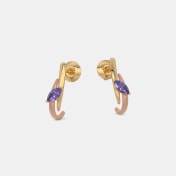 The Seren Marquise J Hoop Earrings - thumb 5