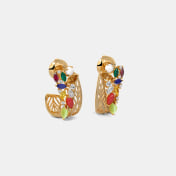 The Navani J Hoop Navaratna Earrings - thumb 5