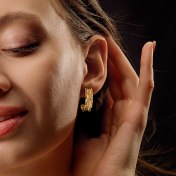 The Fleuris J Hoop Earrings - thumb 4