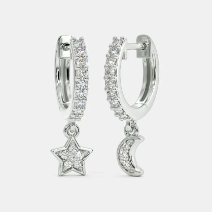The Libby Star Moon Hoop Earrings