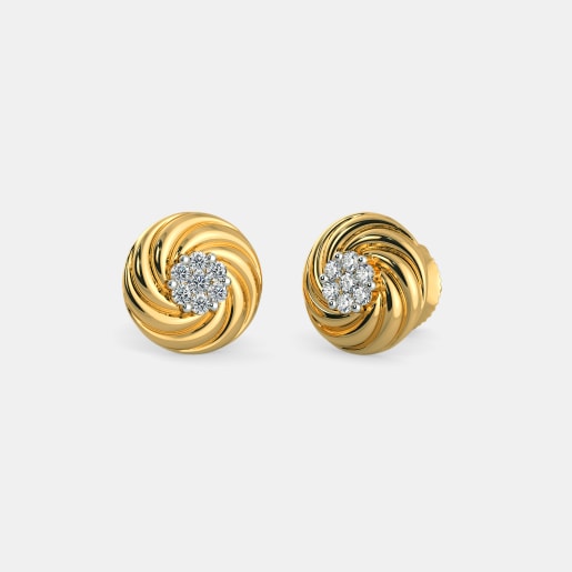 550 Gold Studs Earring Designs Online In India 2018 Bluestone The Octavia Stud Earrings