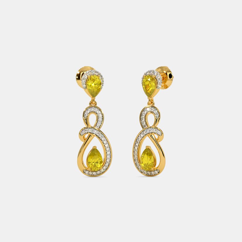 Pushparagam shop stone earrings