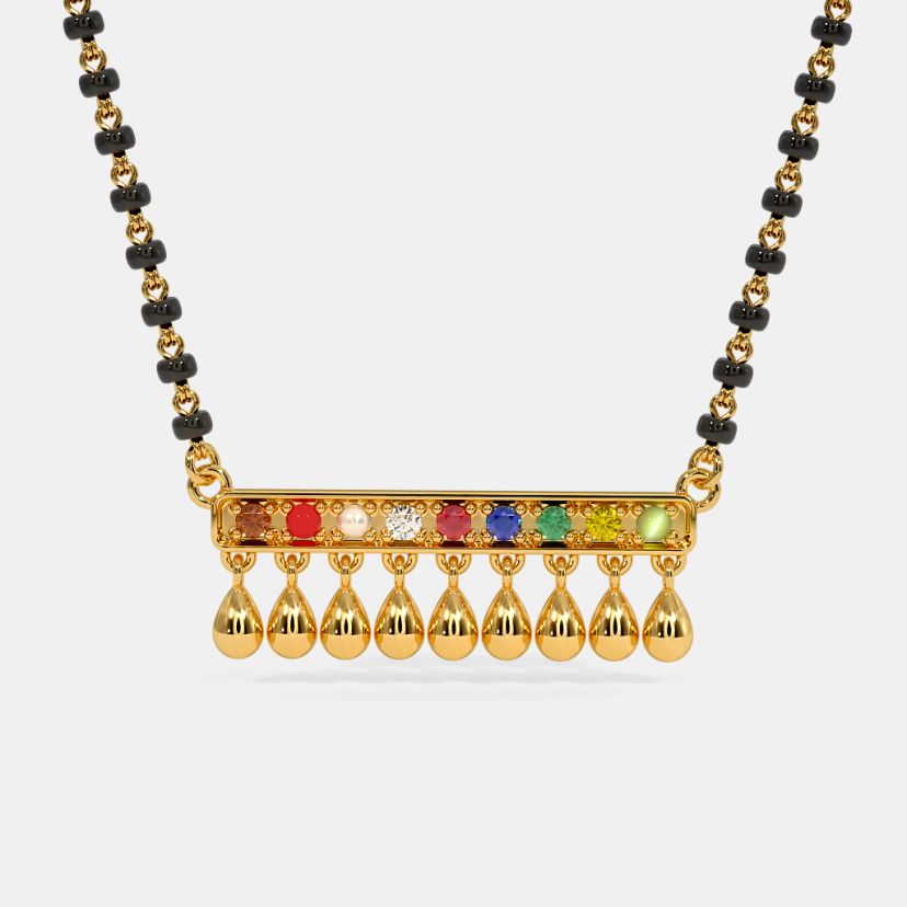 The Mythili Navaratna Mangalsutra Pendant - image 5