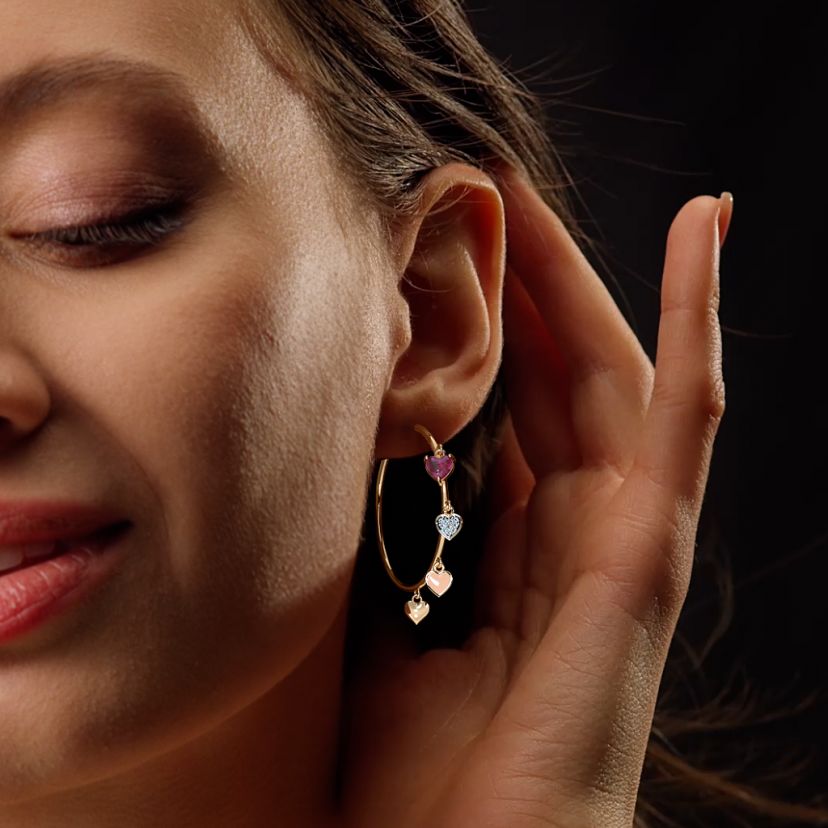 The Marillesse Heart Dangle Hoop Earrings - image 3