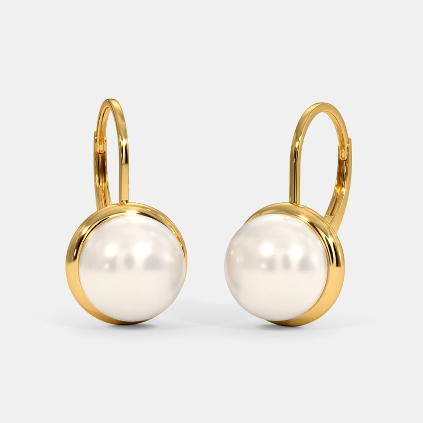 Buy Amelia Yellow Gold Pearl Earrings Online | Designer Jewellery online  Shopping India | Diamond Earrings Online Shopping