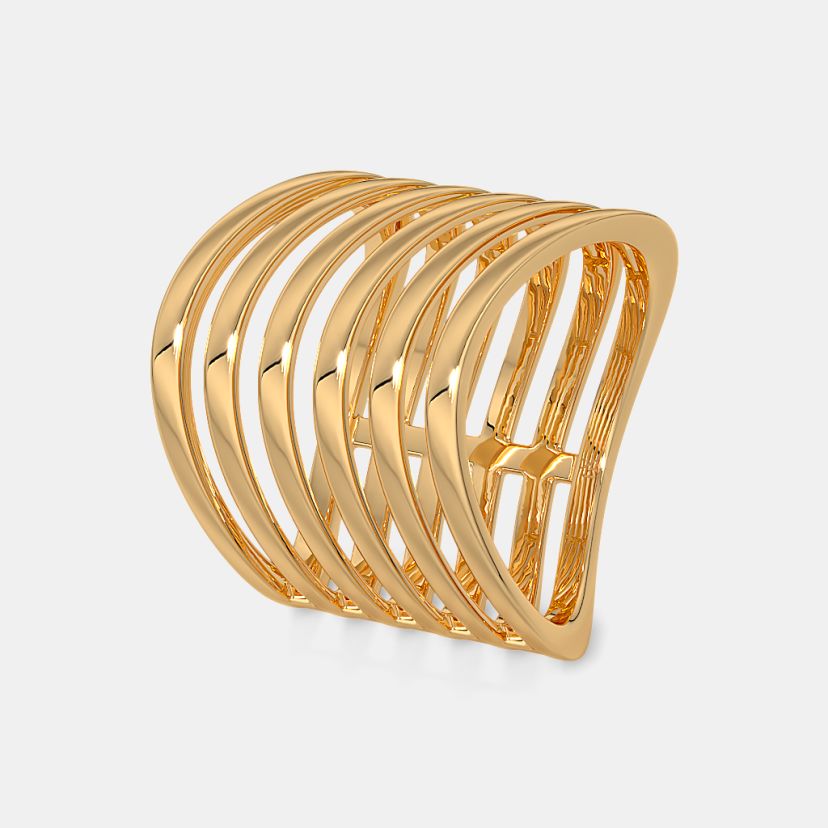The Golden Strata Chevron Ring - image 1