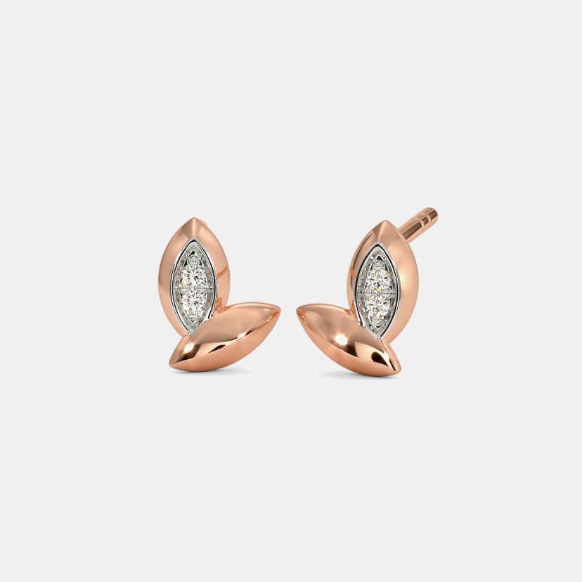 Buy quality 18kt rose gold diamond bali earrings in Ahmedabad