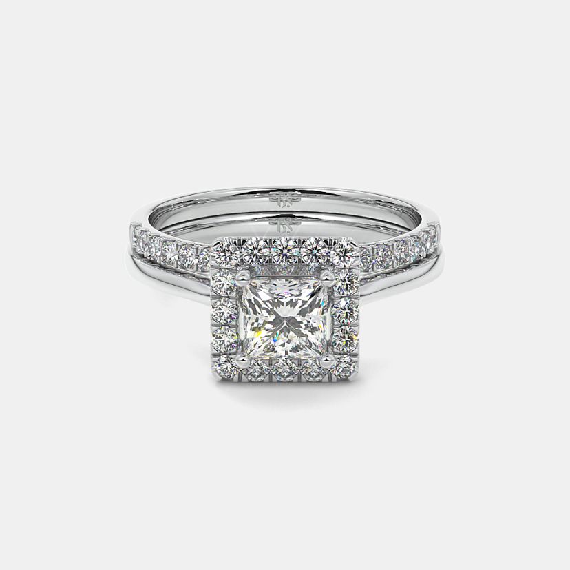 The Senna Halo Bridal Ring Set - image 8