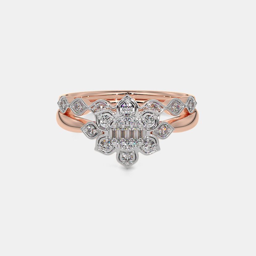 The Whorled Bridal Ring Set - image 8