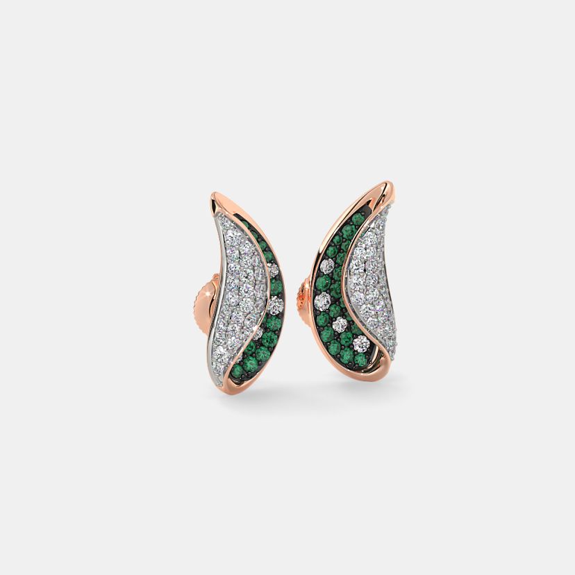 The Whispering Emerald Fold Stud Earrings - image 6