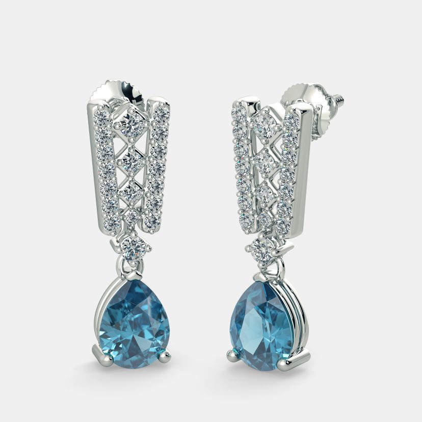 Blue topaz deals flower earrings
