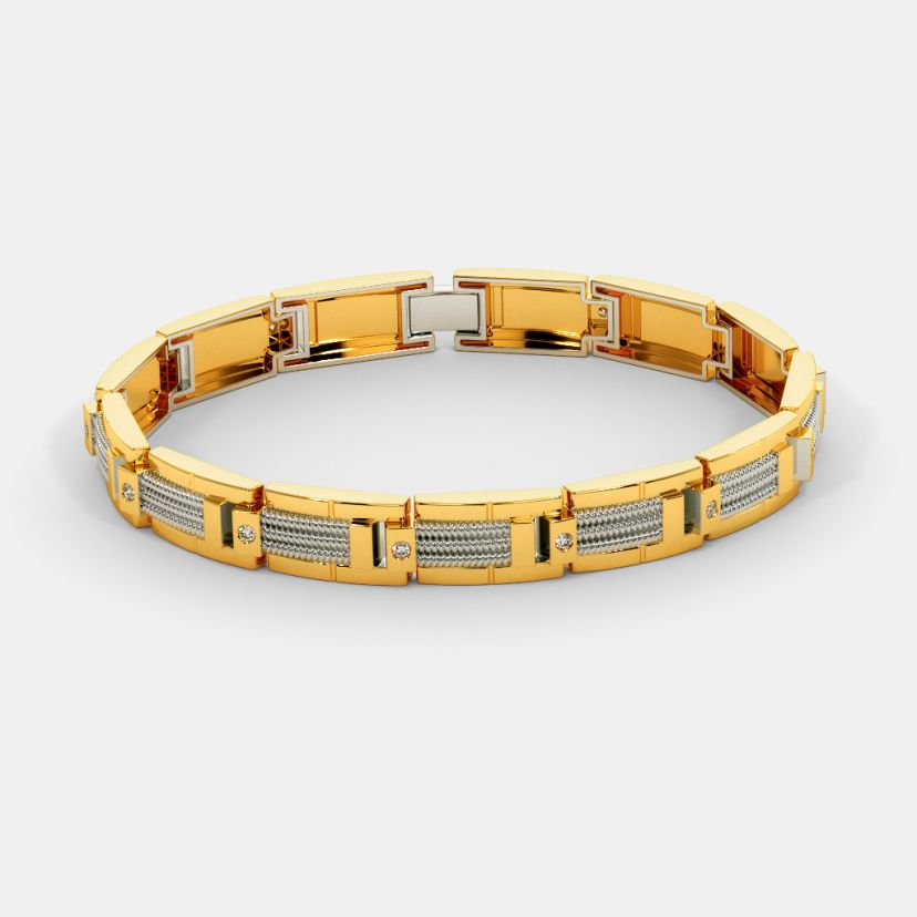 Mens Diamond Cross Bracelet 0.30ct Yellow Gold Plated Silver 311244-sonthuy.vn