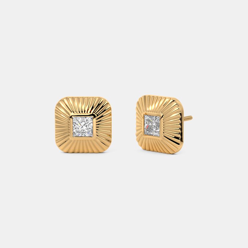 The Princess Love Solitaire Stud Earrings - image 1