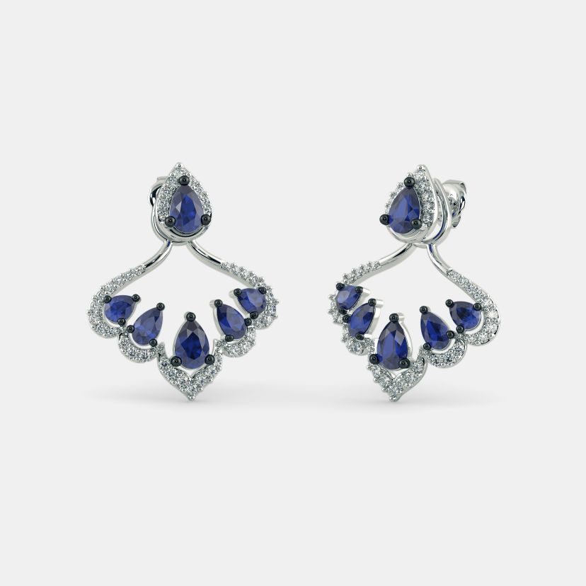 Bloomingdales Blue Sapphire and Diamond Halo Stud Earrings in 14K White  Gold  100 Exclusive  Bloomingdales