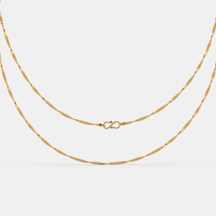 Mens thin discount gold chain necklace