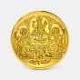 10 gram 24 KT Lakshmi Ganesh Saraswati Gold CoinFront