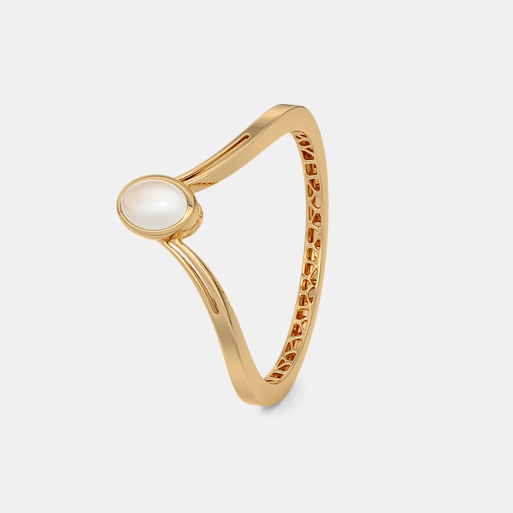 The Celina Moonstone Chevron Ring alternate view 1