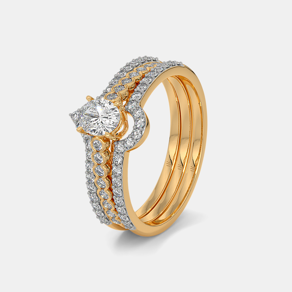 The Elysant Bridal Ring Set by BlueStone