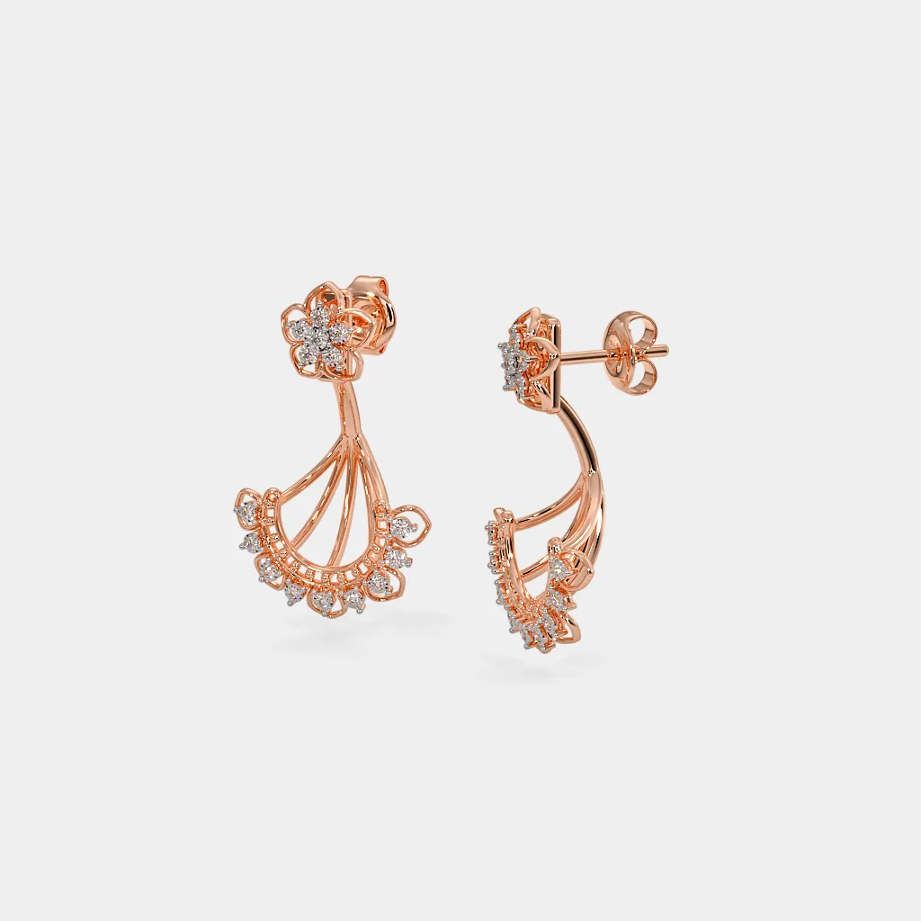 The Miracle Petal Front Back Earrings | BlueStone.com