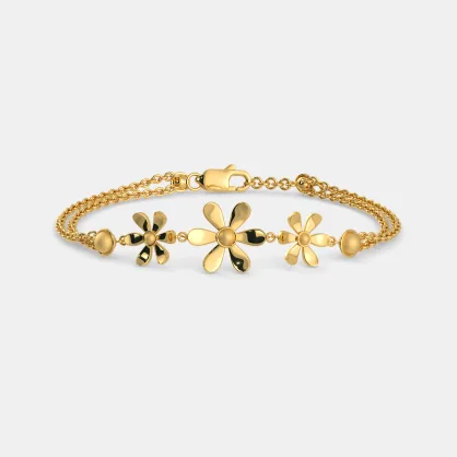 Flower design 2025 gold bracelet